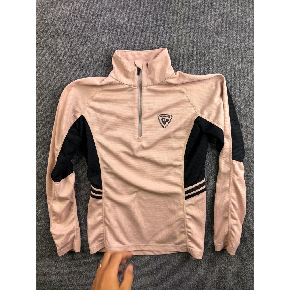Rossignol 1/4 Zip Pullover Womens‎ Size S Pink Black Base Layer 37.5 Technology